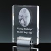 Fusion Crystal Award 7 inch Plaque Base, Single, Velvet Casket