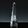 Optical Crystal Award 10 inch Nairn Obelisk, Single, Velvet Casket
