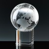 Optical Crystal Award 4 inch Globe Base, Single, Velvet Casket