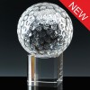 Optical Crystal Sports Trophies 4 inch Golf Ball, Single, Velvet Casket