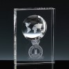 Optical Crystal Award Fantasy Globe Without Colour, Single, Velvet Casket