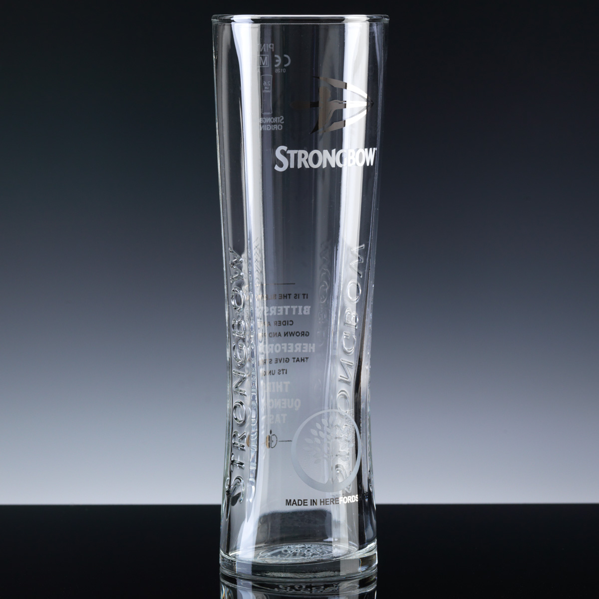 Strongbow Tall Branded 1 Pint Cider Glass, Single, Blue Boxed